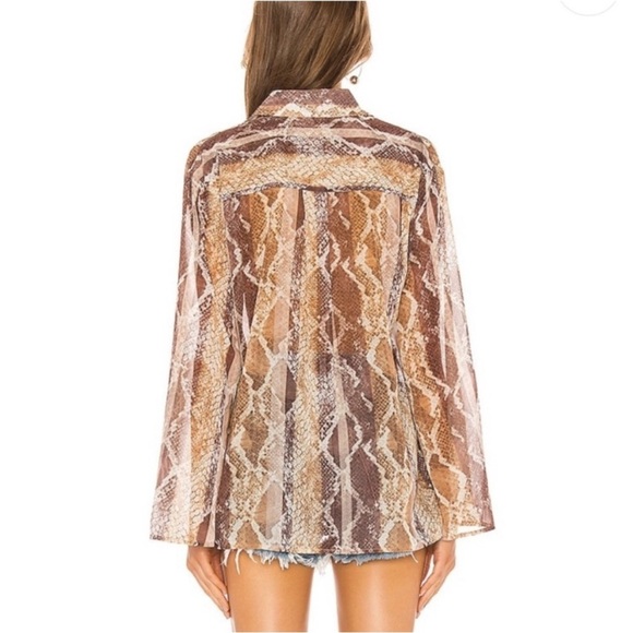 House of Harlow 1960 x Revolve Marley Shirt Striped Python Snake print size m - Picture 2 of 7